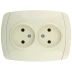Розетка СВЕТОЗАР "CITY LIGHT" двойная в сборе, без заземления, цвет бежевый, 16А/~250В SV-54202-B купить в Нижневартовске