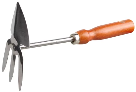 Мотыжка садовая GRINDA, сердцевидное лезвие - 3 зубца, из нержавеющей стали, деревянная ручка, 250мм 8-421139 купить в Нижневартовске