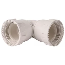 Соединитель ЗУБР "ШиреФит" угловой 90° "накидная гайка - накидная гайка", 26мм 51497-26