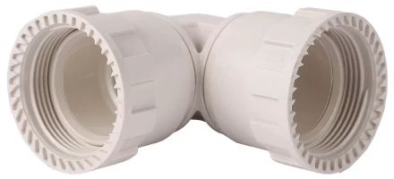 Соединитель ЗУБР "ШиреФит" угловой 90° "накидная гайка - накидная гайка", 26мм 51497-26 купить в Нижневартовске