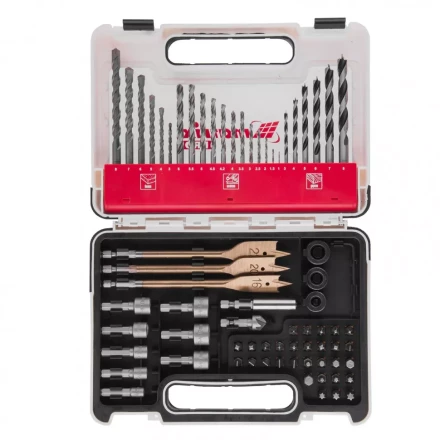 Набор сверл комбинированный по металлу 1-6 мм бетону 3-8 мм дереву 3-8 мм перки биты 30 шт адаптер головки 8 шт 71 предмет Pro Matrix 725671 купить в Нижневартовске