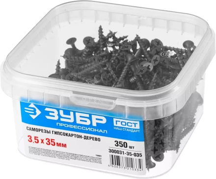 Саморезы ЗУБР СГД 16 х 3.5 мм фосфатированное покрытие 1000 шт Профессионал 300031-35-016 купить в Нижневартовске