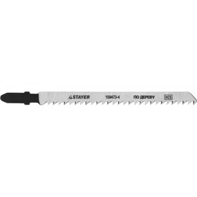 Полотна STAYER "STANDARD", T301CD, для эл.лобзиков, HCS, по дереву, фанере, ДВП, ДСП, быстр точный рез, EU-хвост., 100/4мм, 2шт 159473-4