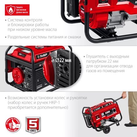 ЗУБР 3300 Вт, бензиновый генератор (СБ-3300) купить в Нижневартовске