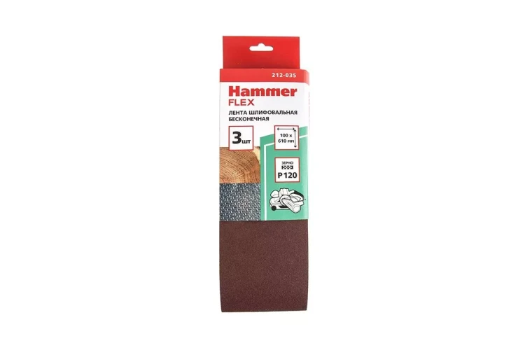 Лента шлиф. бесконечная HAMMER 100х610мм Р120 купить в Нижневартовске