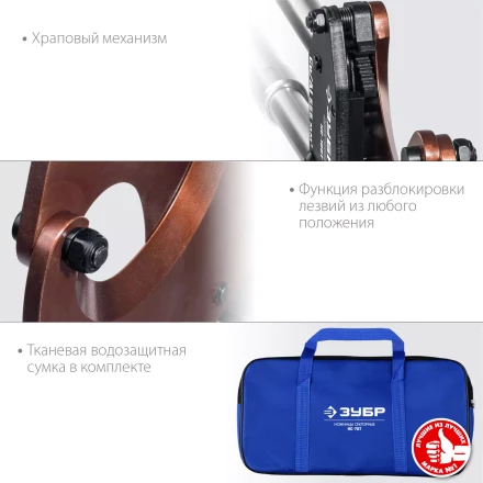 ЗУБР НС-100T, d 100мм, 270 - 440 мм, секторные ножницы, Профессионал (23353-100) купить в Нижневартовске