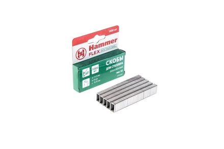Скобы для степлера HAMMER 215-012 6мм, тип 53, 1000 шт. купить в Нижневартовске