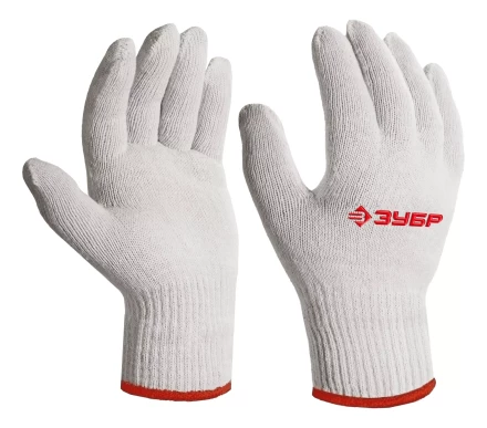 ЗУБР ОПТИМА, S-M, х/б перчатки без покрытия, 10 класс (11445-M) купить в Нижневартовске