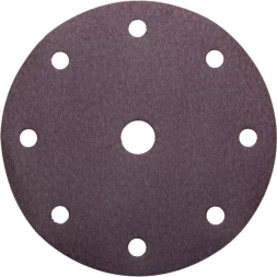 Круг шлифовальный URAGAN &quot;Универсальный водостойкий с покрытием стеарата цинка&quot; на липучке, 9 отв., P240, 150мм, 5шт 907-44114-240-05