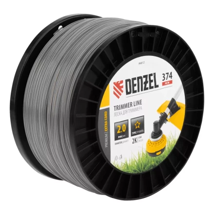 Леска для триммера двухкомпонентная звезда, 2,0мм х 374м, на DIN катушке EXTRA CORD// Denzel 96812 купить в Нижневартовске