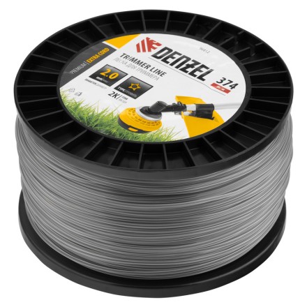 Леска для триммера двухкомпонентная звезда, 2,0мм х 374м, на DIN катушке EXTRA CORD// Denzel 96812 купить в Нижневартовске