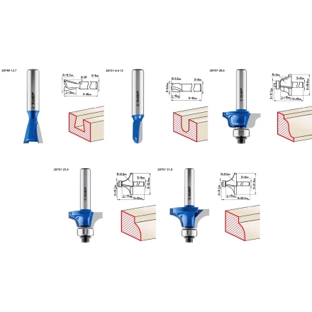 ЗУБР 12 шт, набор профильных фрез по дереву, Профессионал (28796-H12) купить в Нижневартовске