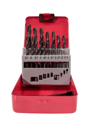 Набор сверл для металла HSS Ф1-10 мм шаг 0,5 мм 19 штук металлический футляр VMX 511623 купить в Нижневартовске