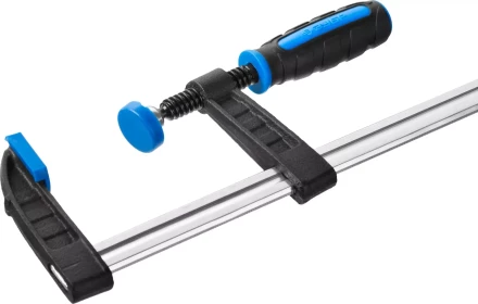 Струбцина ЗУБР "ПРОФЕССИОНАЛ", тип "F", двухкомпонентная ручка, стальная закаленная рейка, 80х300мм 32155-080-300 купить в Нижневартовске