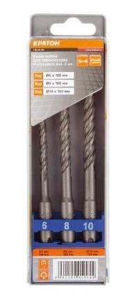 Набор буров  SDS-plus S4 3 штуки   Кратон 1 02 01 004 купить в Нижневартовске