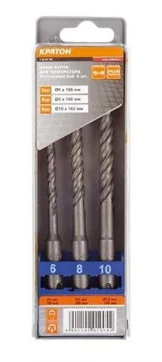 Набор буров  SDS-plus S4 3 штуки   Кратон 1 02 01 004 купить в Нижневартовске