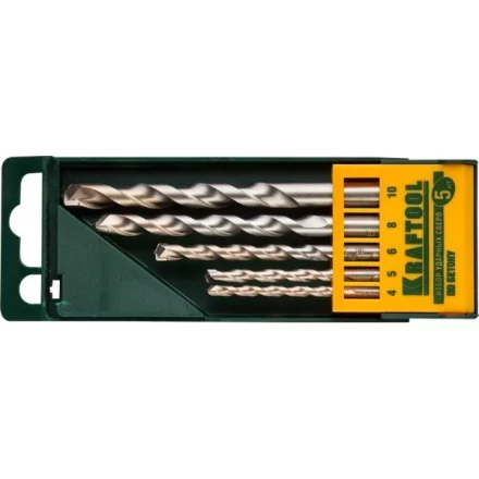 Набор KRAFTOOL Сверла "INDUSTRIE QUALITAT" по бетону ударные, самоцентр. наконечник, цилиндр. хвостовик, в боксе, 5шт 29165-H5 купить в Нижневартовске