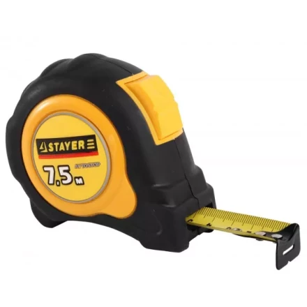 Рулетка STAYER "MASTER" "OMEGA" автостоп, обрезиненный корпус, 7,5мх25мм 548832 купить в Нижневартовске