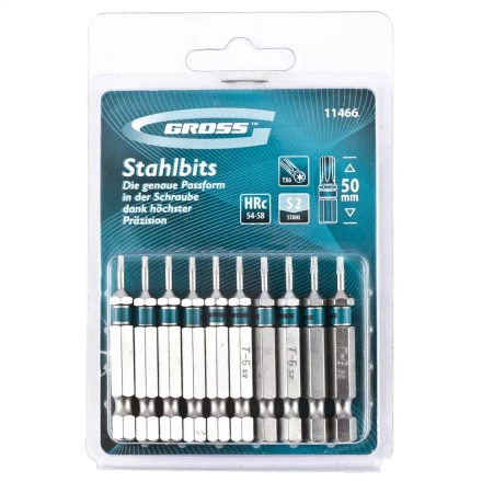 Набор бит TORX 6х50 сталь S2 10 шт GROSS 11466 купить в Нижневартовске