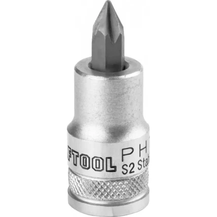 Торцовая бита-головка KRAFTOOL "INDUSTRIE QUALITAT", материал S2, PHILLIPS, сатинированная, 1/2", PH1 27901-1_z01 купить в Нижневартовске