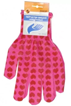 Перчатки нейлоновые Вишня Энкор 1/10 58737 купить в Нижневартовске