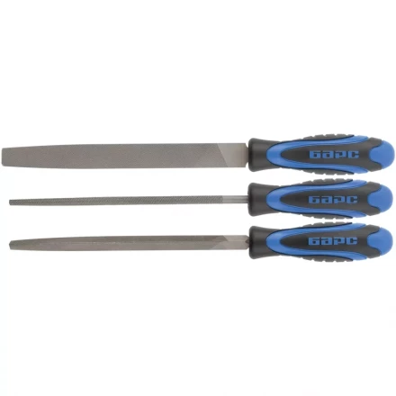 Набор напильников 200 мм 3шт двухкомпонентная рукоятка БАРС 15852 купить в Нижневартовске