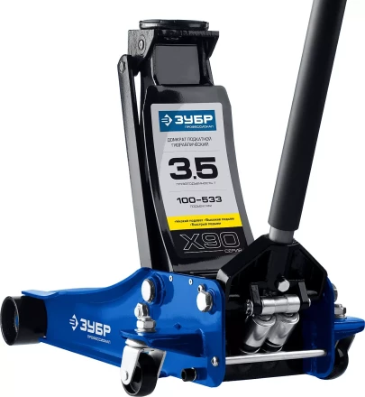 Домкрат гидравлический подкатной X90, 3,5т, 100-533мм, ЗУБР Профессионал 43054-3.5 43054-3.5 купить в Нижневартовске