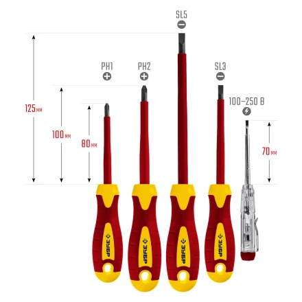ЗУБР 5 предм, набор диэлектрических отверток, Профессионал (25265) купить в Нижневартовске