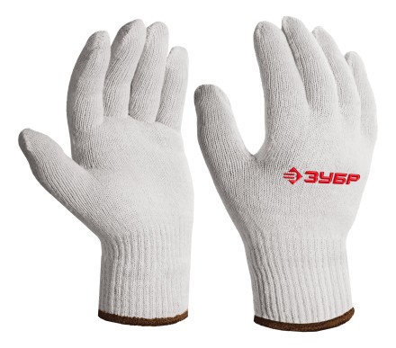 ЗУБР ОПТИМА, L-XL, х/б перчатки без покрытия, 10 класс (11445-XL) купить в Нижневартовске