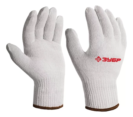 ЗУБР ОПТИМА, L-XL, х/б перчатки без покрытия, 10 класс (11445-XL) купить в Нижневартовске