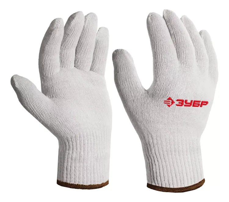 ЗУБР ОПТИМА, L-XL, х/б перчатки без покрытия, 10 класс (11445-XL) купить в Нижневартовске