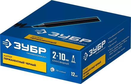 ЗУБР МП-1000К чёрный, 2-10 мм, клиновидный перманентный маркер (06333-2) купить в Нижневартовске
