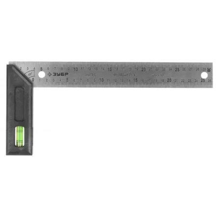 Угольник "ЭКСПЕРТ" разметочный, усиленный, встроенный уровень, гравирован шкала, нерж полотно 37мм, толщина 2мм, 300мм 34397-30 купить в Нижневартовске