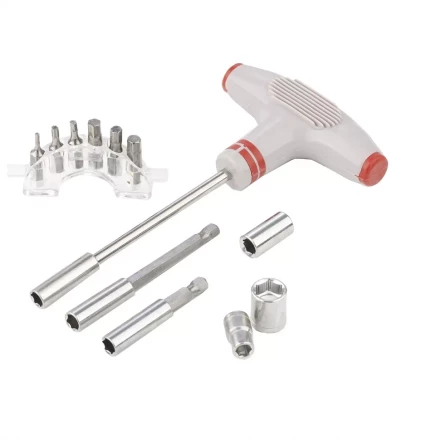 Отвертка с Т-образной эргономичной ручкой и набором насадок 36 штук CrV в пластиковом боксе MTX 115729 купить в Нижневартовске