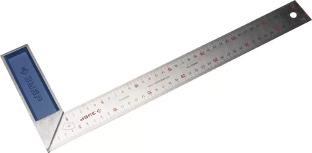 Угольник ЗУБР "ЭКСПЕРТ" столярный, гравированная шкала, алюминиевая рукоятка, нержавеющее полотно 37мм, 400мм 34393-40 купить в Нижневартовске