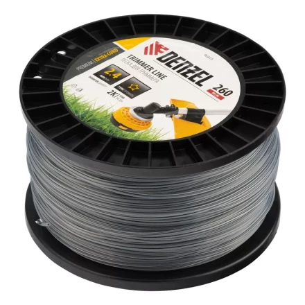 Леска для триммера двухкомпонентная звезда, 2,4мм х 260м, на DIN катушке EXTRA CORD// Denzel 96813 купить в Нижневартовске