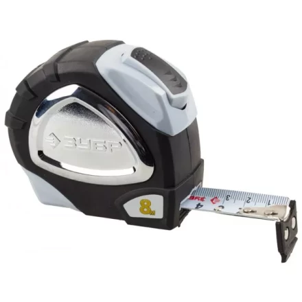 Рулетка ЗУБР "ЭКСПЕРТ" "ПРЕМИУМ", двухкомпонентный корпус, автостоп, полотно с нейлоновым напылением, 8 м / 25 мм 34050-08-25_z01 купить в Нижневартовске