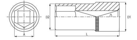 Головка торцевая глубокая 1/4"DR 13 мм S04HD2113 Jonnesway 48008 купить в Нижневартовске