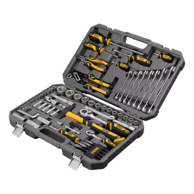 Набор инструментов Denzel 15802, 1/2", 1/4", CrV, S2, пластиковый кейс, 84 предмета