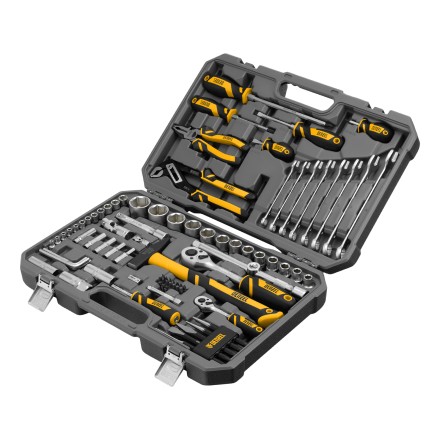 Набор инструментов Denzel 15802, 1/2&quot;, 1/4&quot;, CrV, S2, пластиковый кейс, 84 предмета купить в Нижневартовске