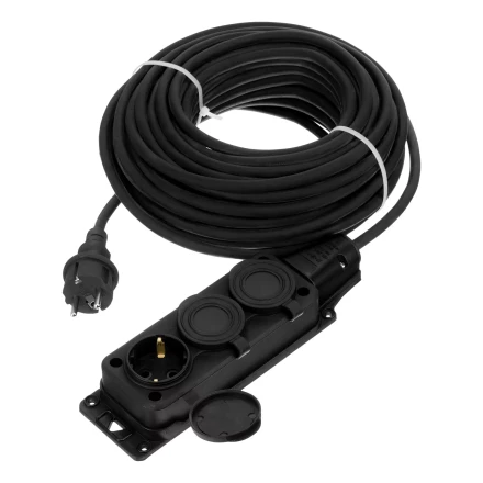 Удлинитель-шнур силовой Denzel Top Series , КГТТ, 20м, 3 розетки, 3 x 2,5 мм, 3 м 37423 купить в Нижневартовске