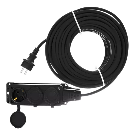 Удлинитель-шнур силовой Denzel Top Series , КГТТ, 20м, 3 розетки, 3 x 2,5 мм, 3 м 37423 купить в Нижневартовске