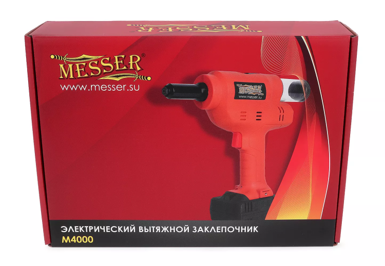 Аккумуляторный вытяжной заклепочник MESSER M4000  с возможностью работы от сети 220В купить в Нижневартовске
