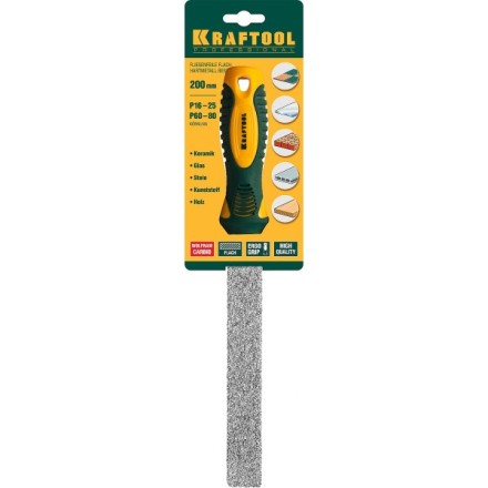 Напильник KRAFTOOL плоский с покрытием из карбида вольфрама, 200мм 16080-20_z01 купить в Нижневартовске