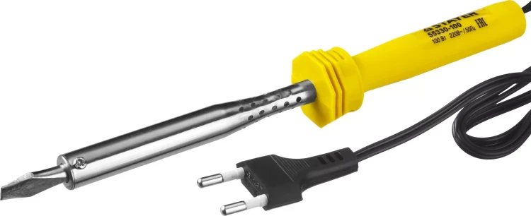 Паяльник STAYER "STANDARD" с пластмассовой рукояткой и долговечным жалом, 100 Вт, клин 55330-100 купить в Нижневартовске