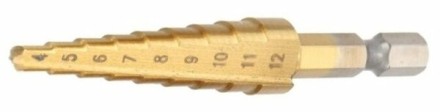 Сверло ступенчатое HSS-TiN с прямым желобком, 4-12x42x65, 1/4&quot; (Makita D-40113) купить в Нижневартовске