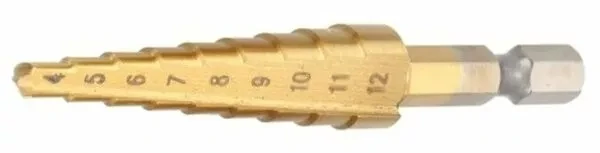 Сверло ступенчатое HSS-TiN с прямым желобком, 4-12x42x65, 1/4" (Makita D-40113) купить в Нижневартовске