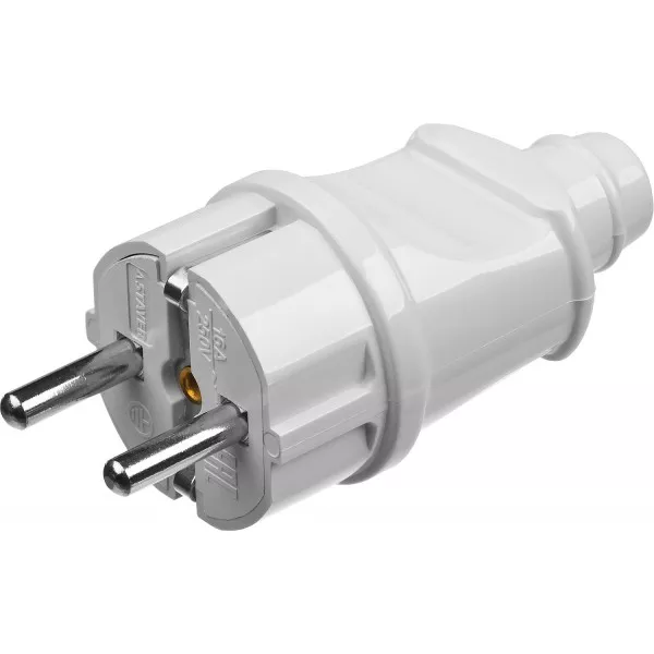 Вилка MAXElectro электрическая, 16А/220В, с заземлением, белая, STAYER 55160-W купить в Нижневартовске