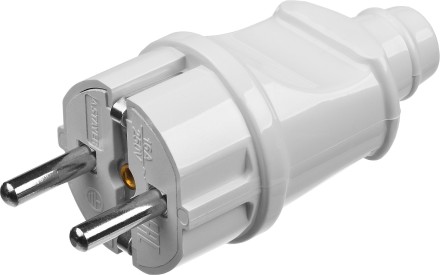 Вилка MAXElectro электрическая, 16А/220В, с заземлением, белая, STAYER 55160-W купить в Нижневартовске