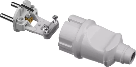 Вилка MAXElectro электрическая, 16А/220В, с заземлением, белая, STAYER 55160-W купить в Нижневартовске